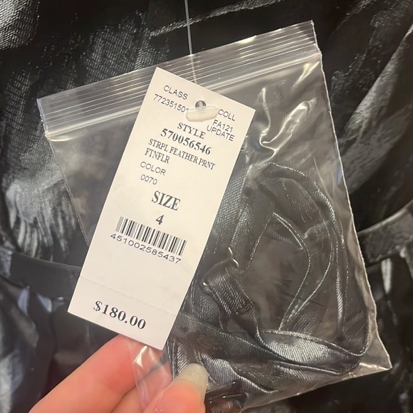 NWT White House Black Market Strapless Feather-Print Dress Size 4 - Picture 5 of 7